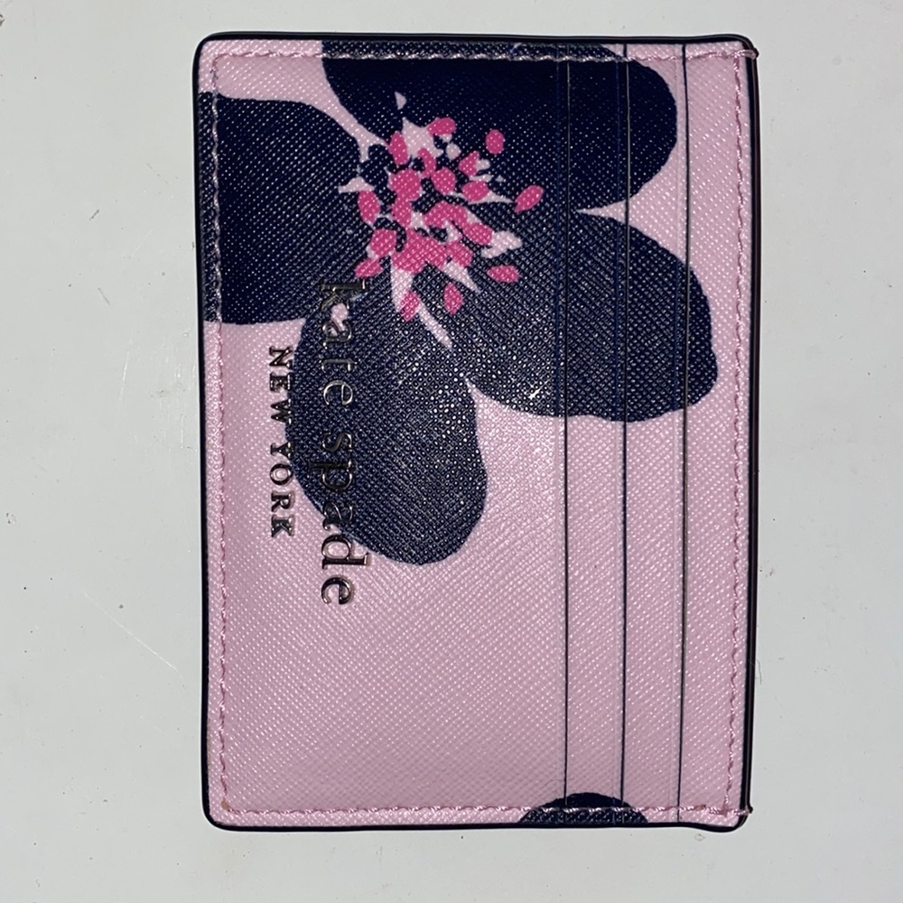 Kate spade cardholder/wallet pink/navy floral design brand new condition